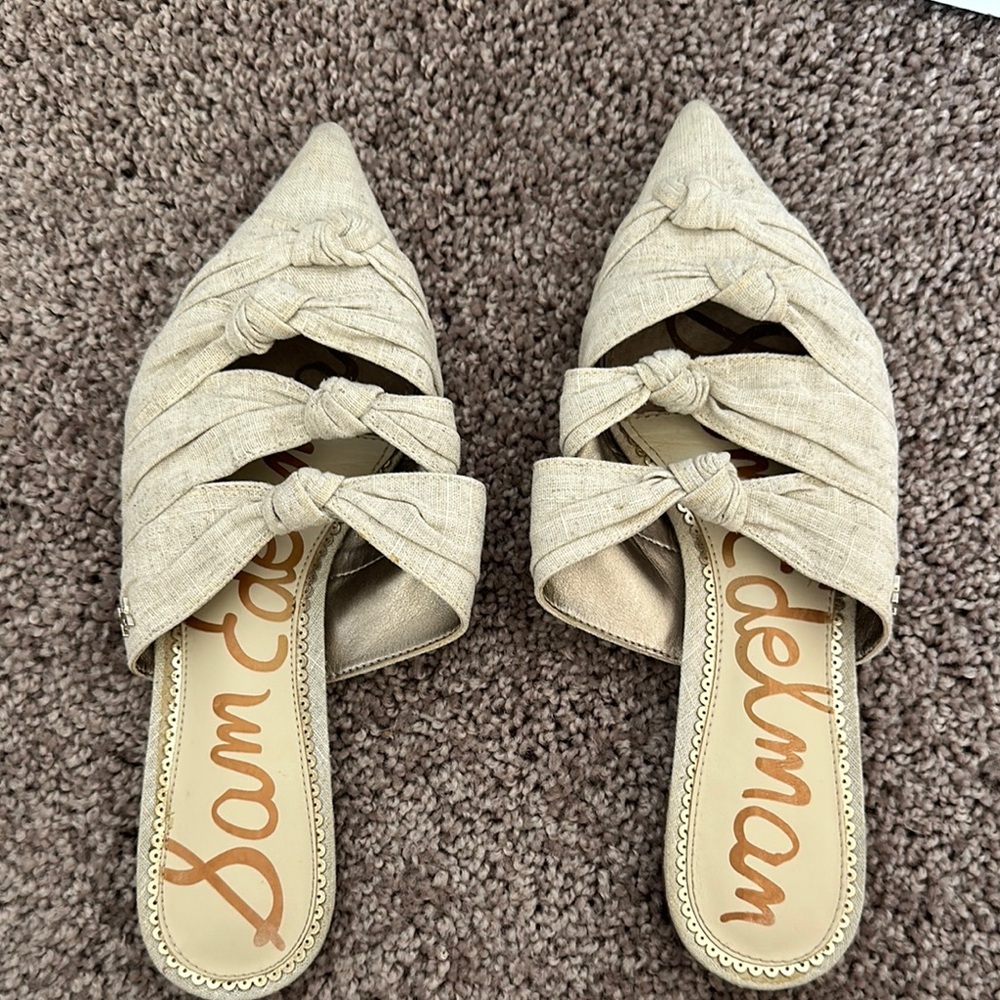 Sam Edelman Cream Bow Mules 7